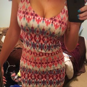 Suede Ikat Print Dress